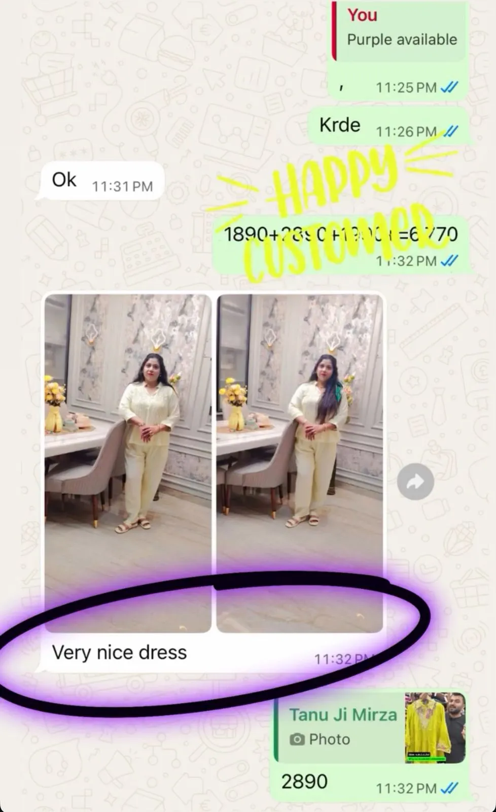 Happy customer