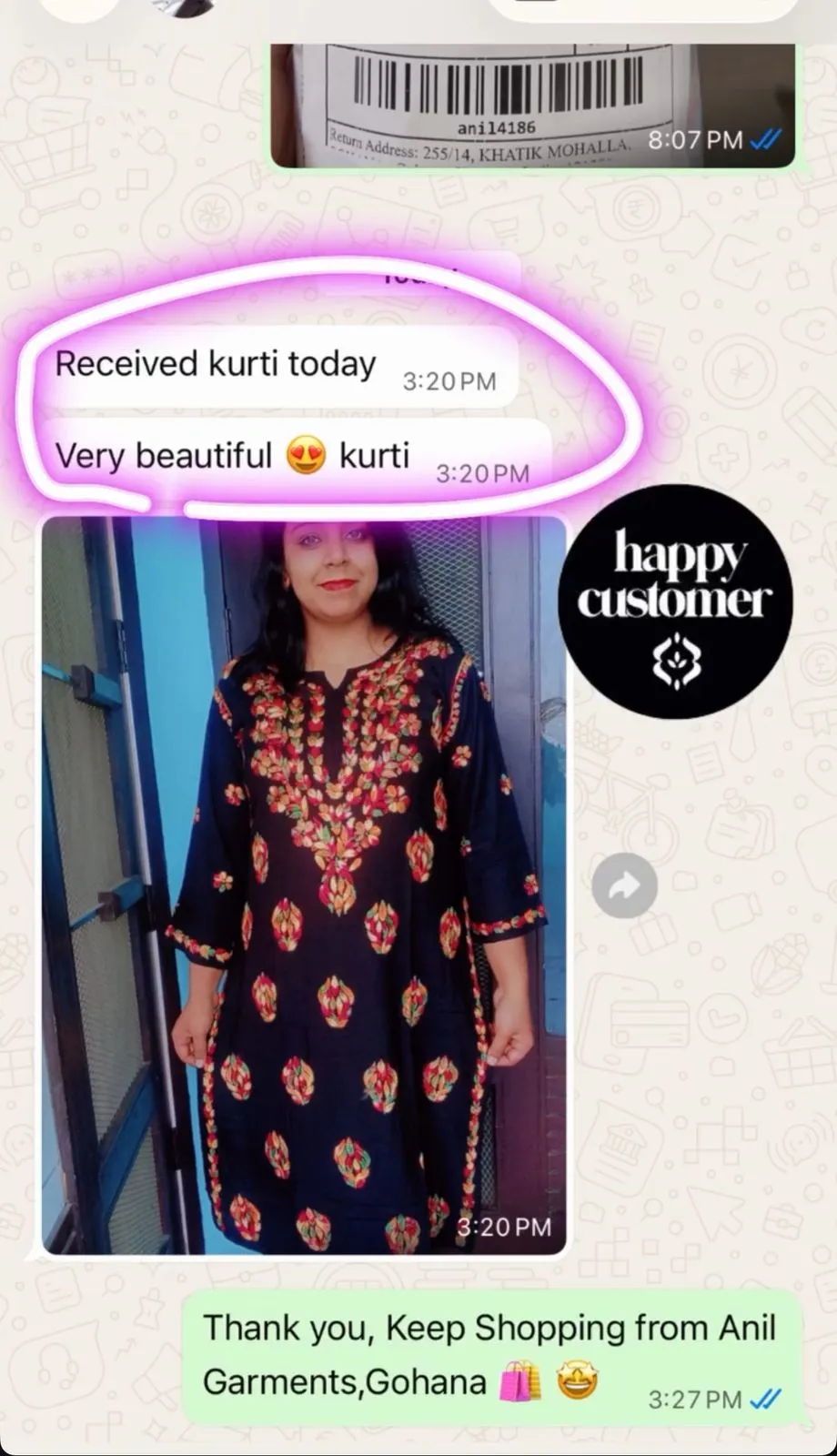 Happy customer