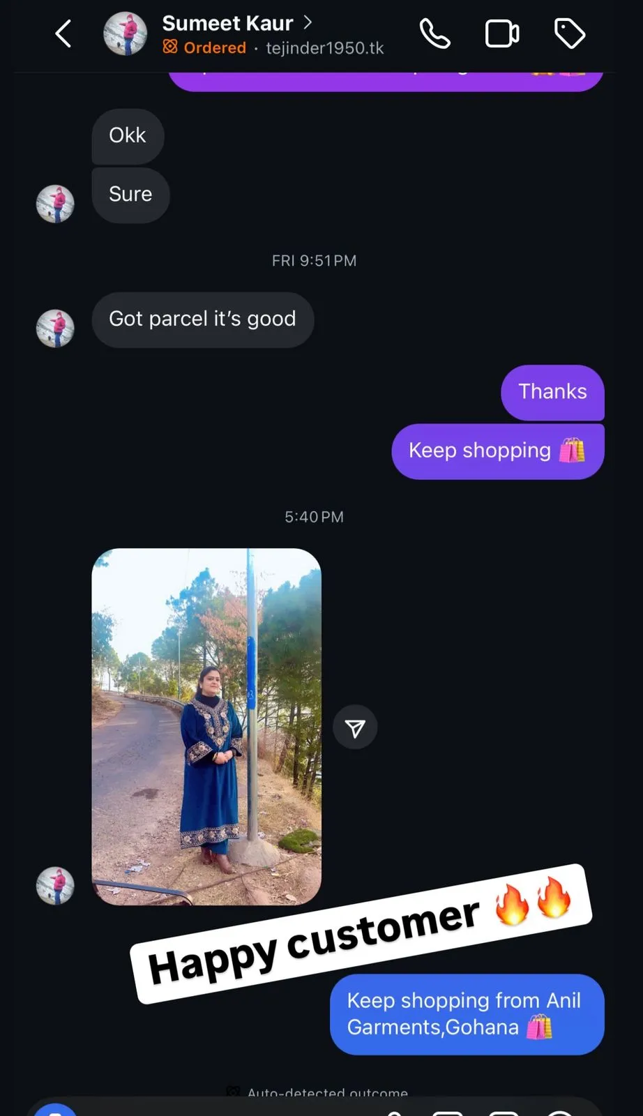 Happy customer