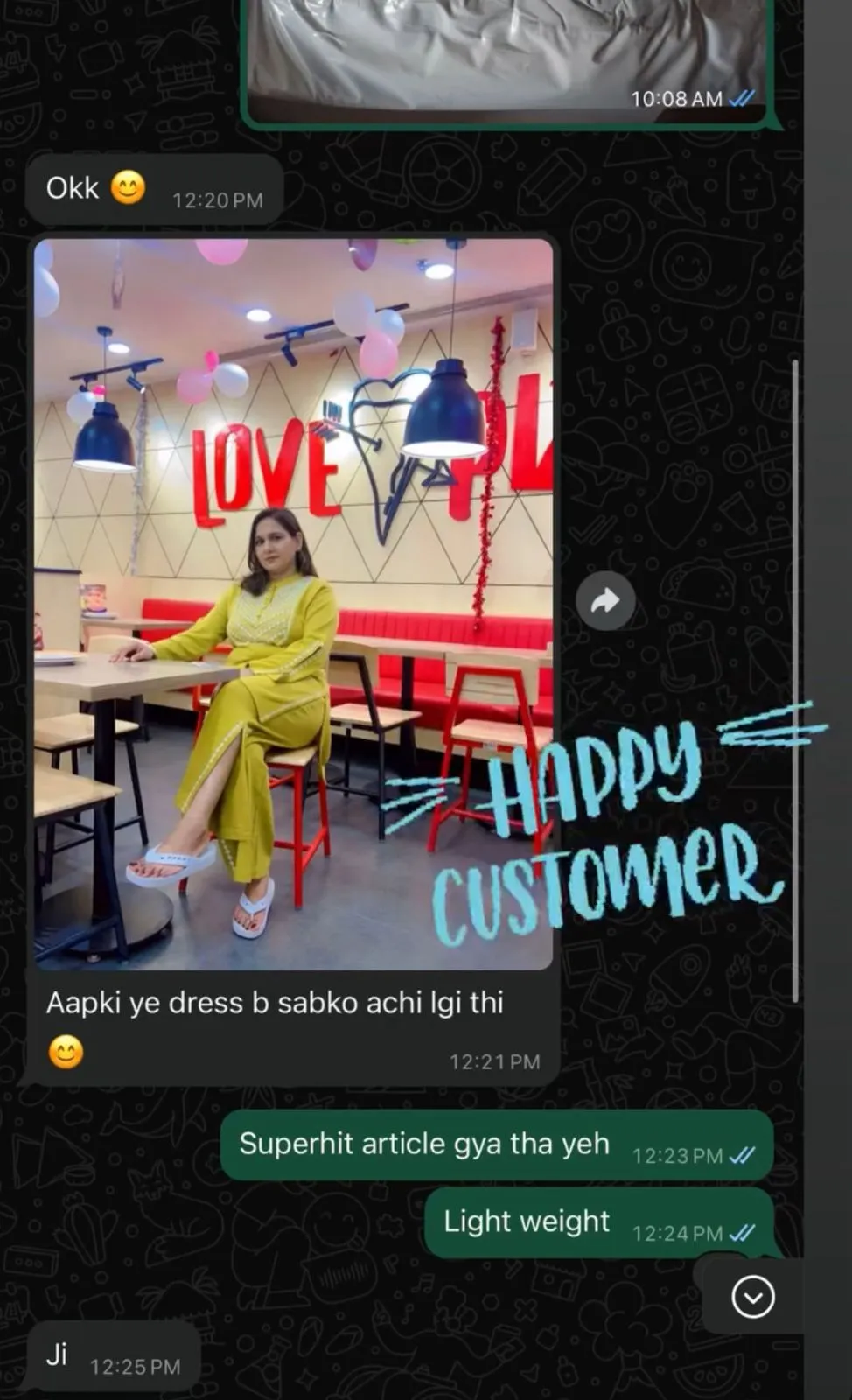 Happy customer