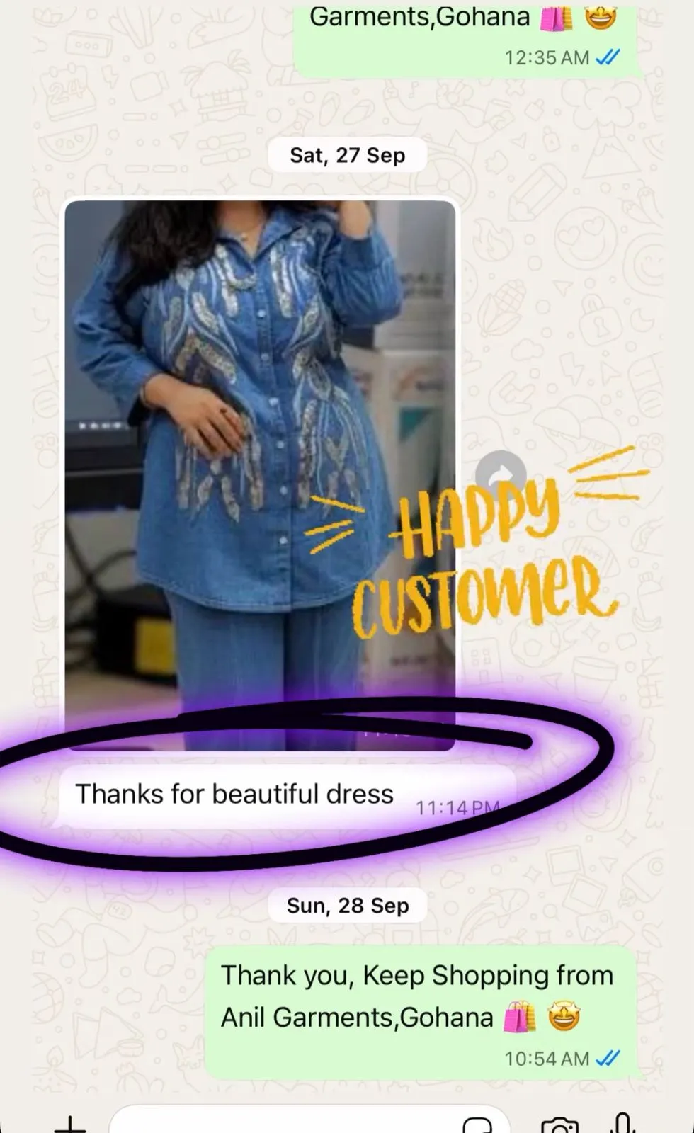 Happy customer