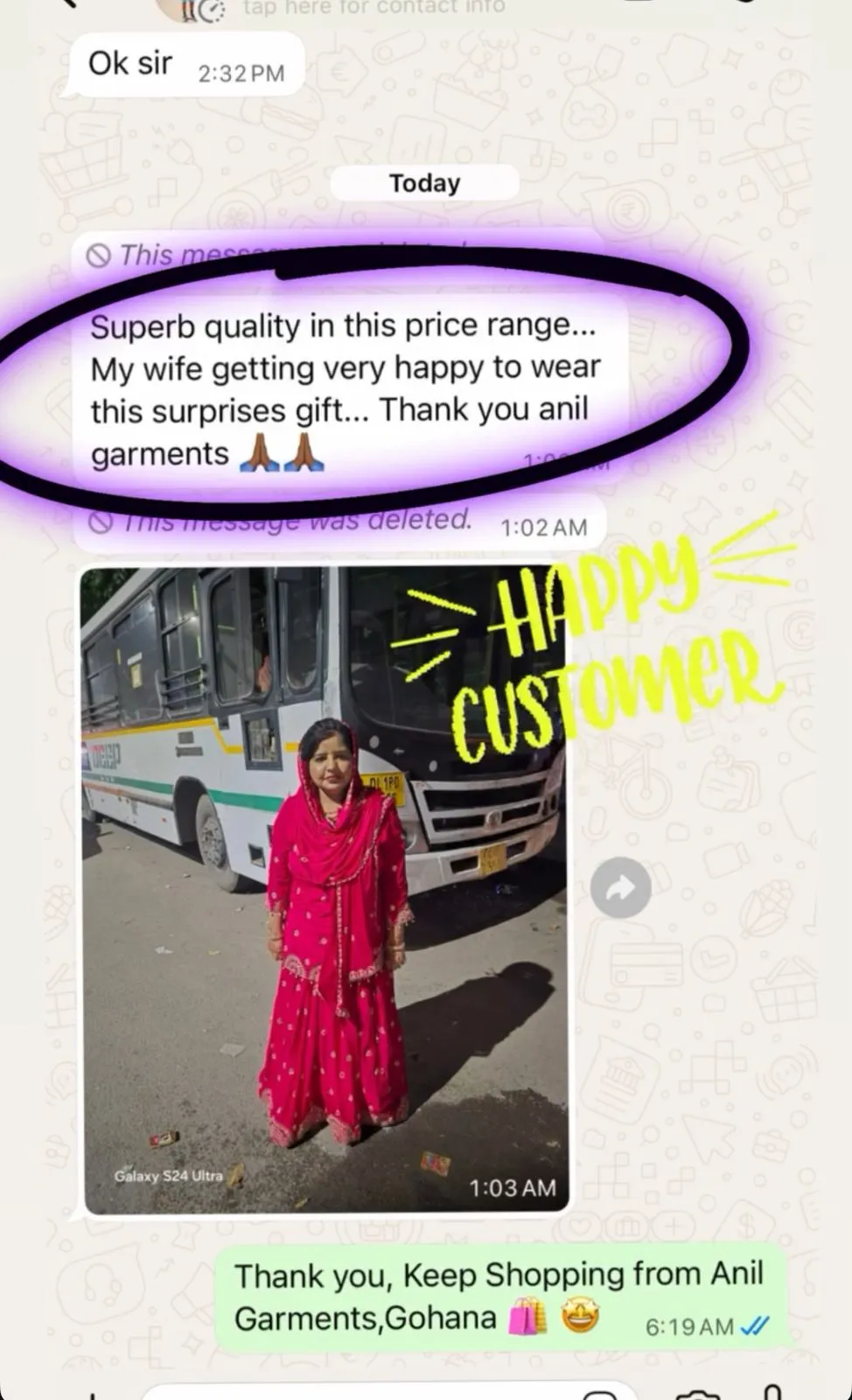 Happy customer
