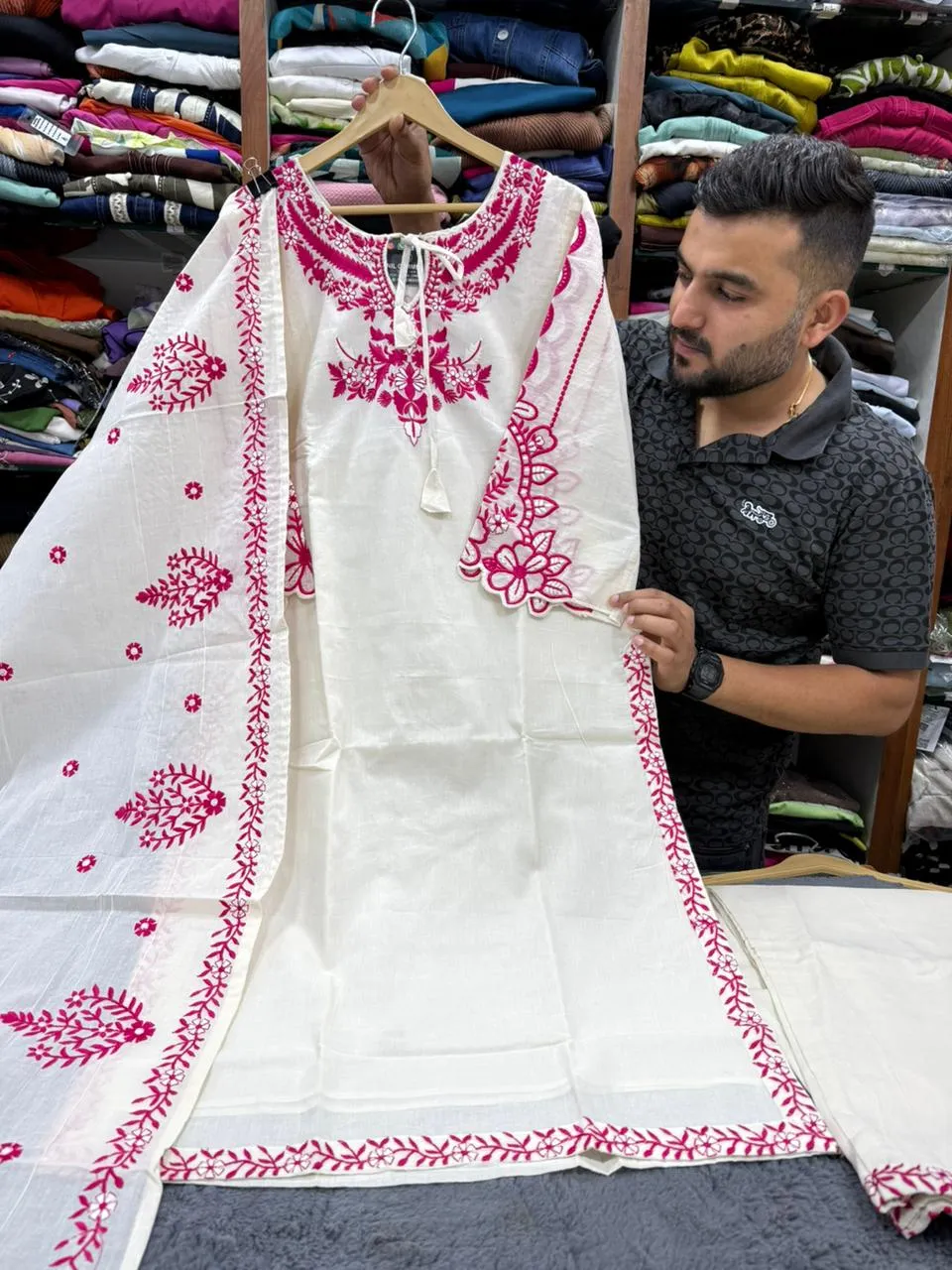 Anjali Threadwork Straight Set 