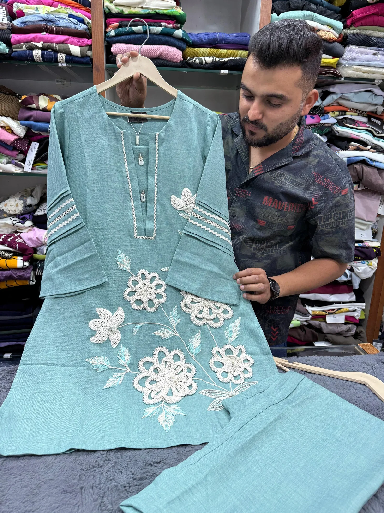 Karishma Sea Green Designer Set  