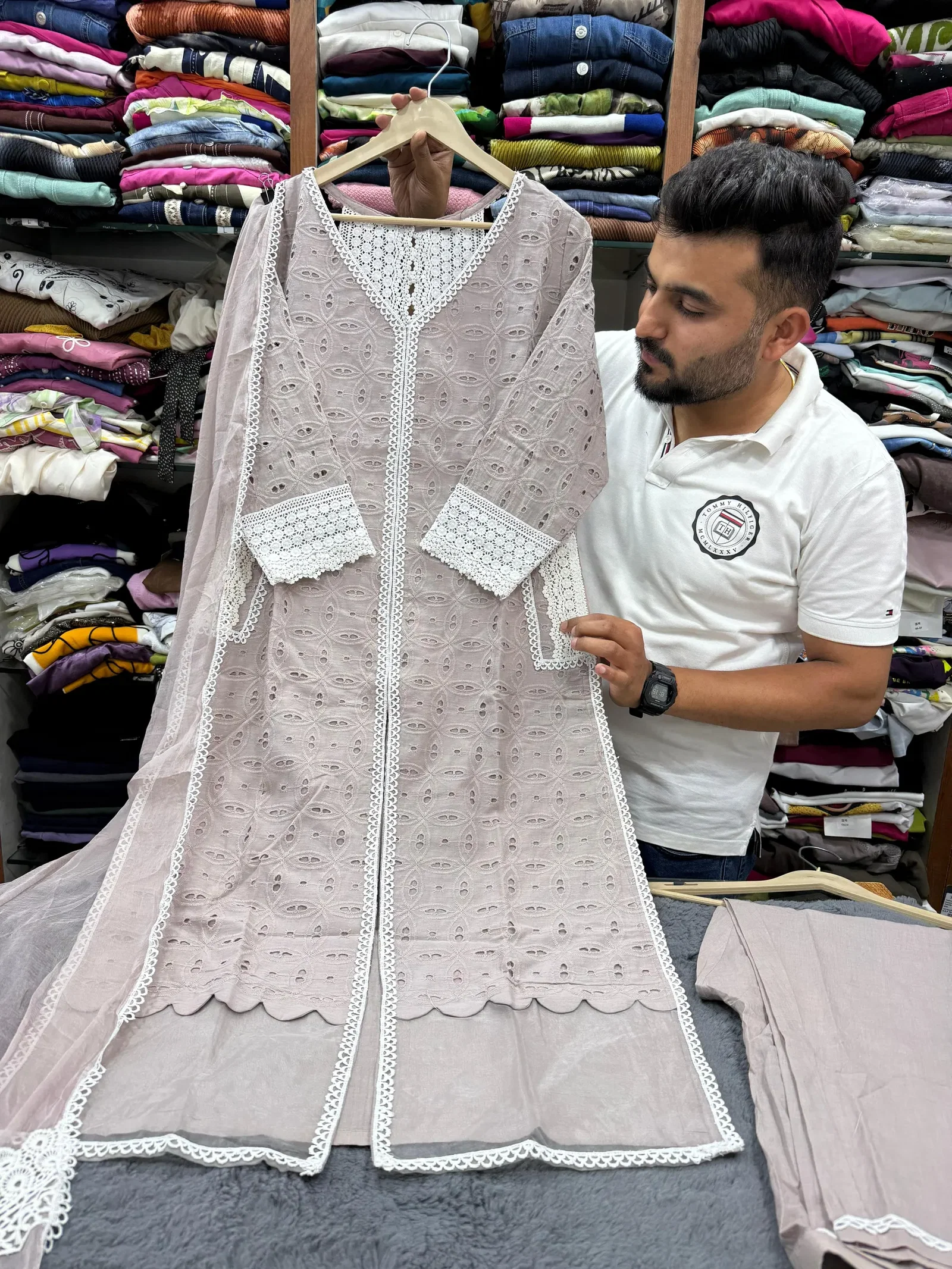 Gauri Schiffli Set  