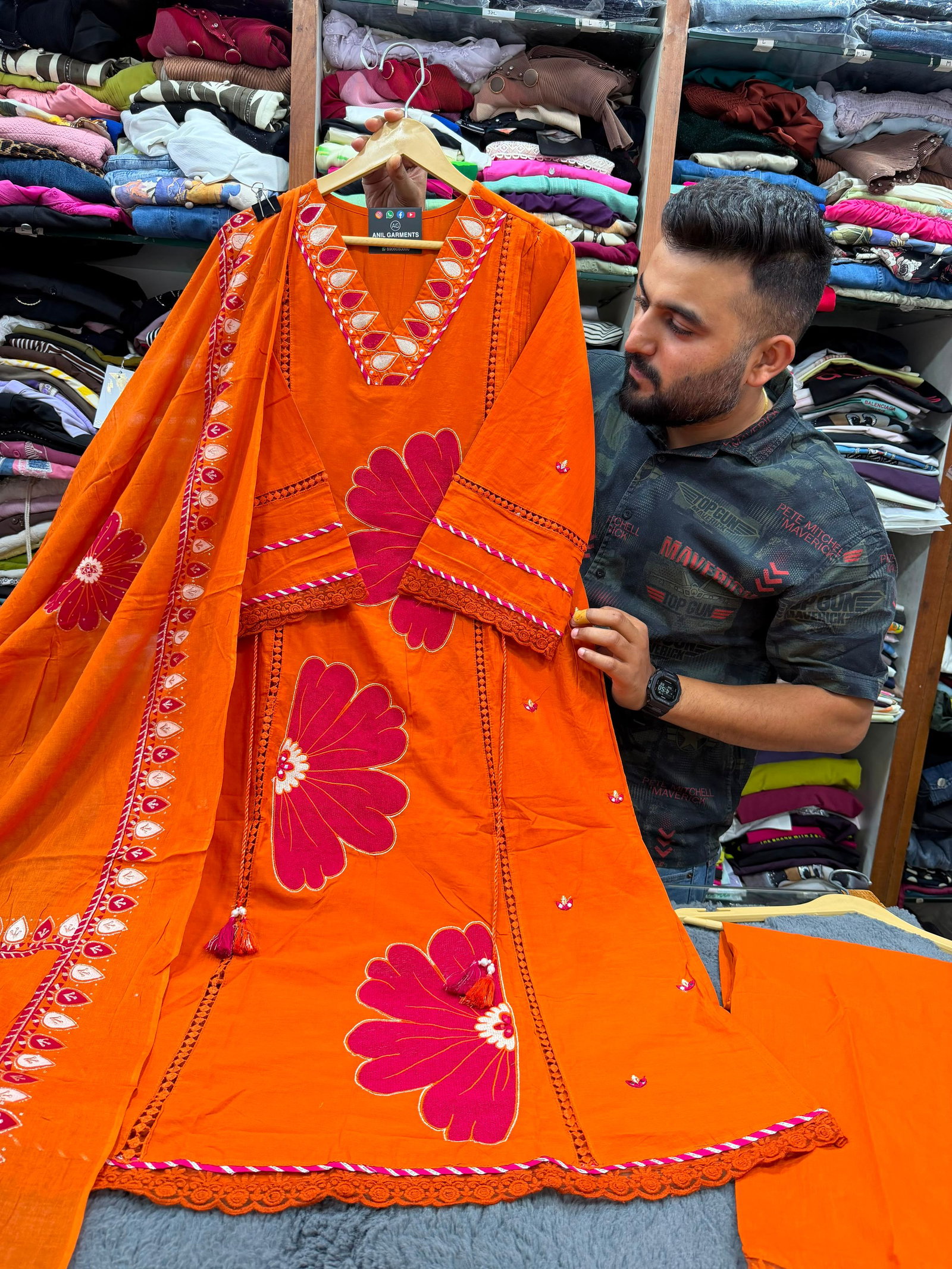 Orange Monsoon threadwork set  
